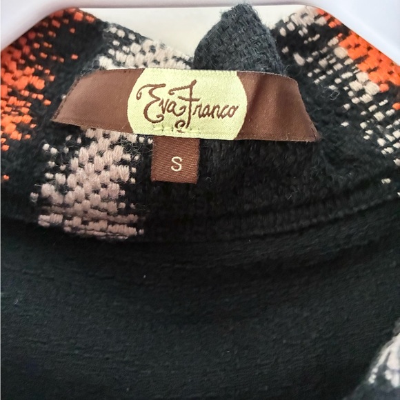 Eva Franco Pillard Coat Open Cardigan Black Orange White Size S - Picture 13 of 16
